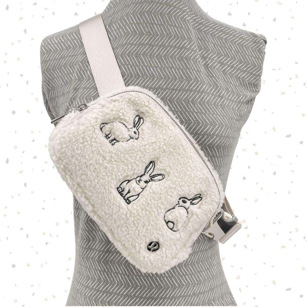 Lululemon Lunar New Year Rabbit Sherpa Belt Bag Cream Bunny Easter Metal Buckle